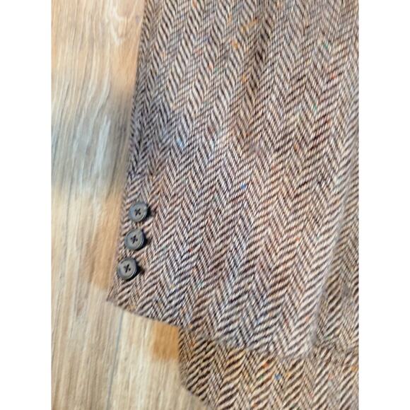 VTG Abercrombie & Fitch Harris Tweed Sport Coat Blazer Wool Men's Sz XL Brown - Picture 10 of 13